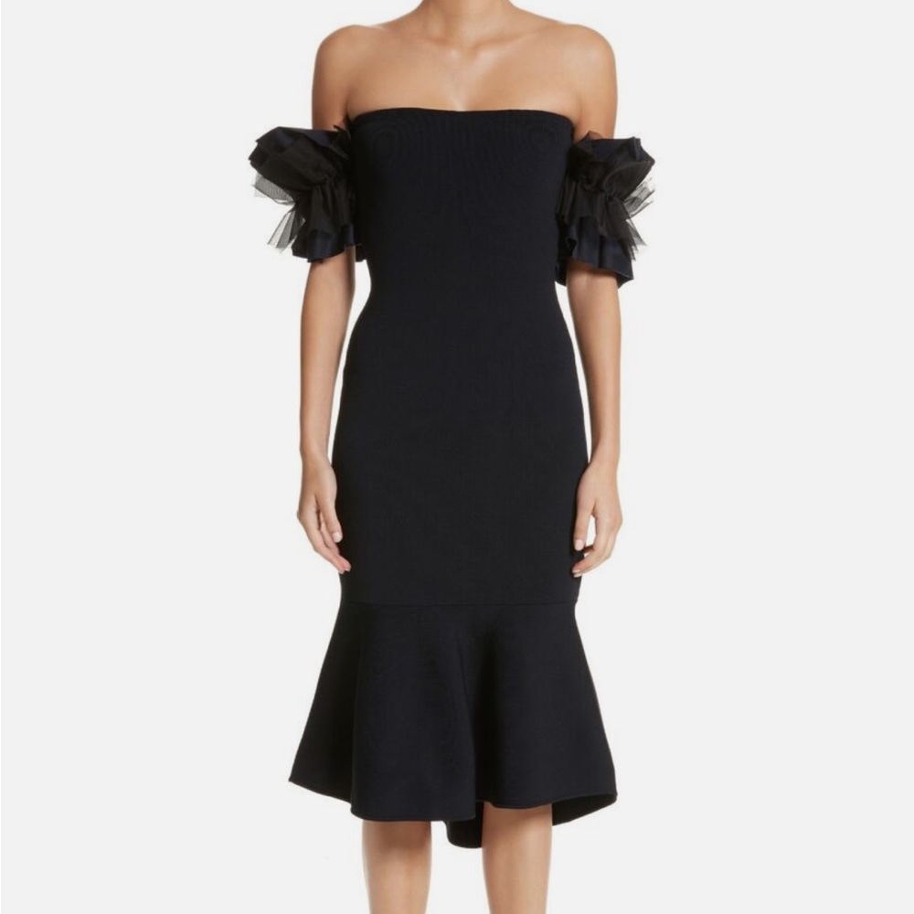 Sachin & Babi Black Knit Midi Dress Meskin